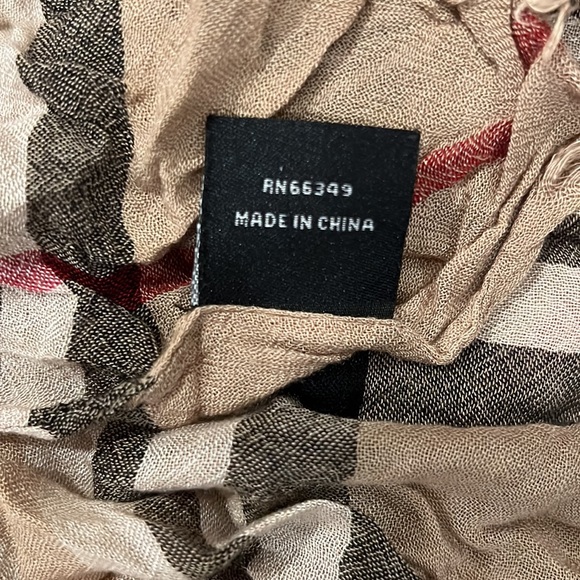 Plaid Scarf in Butterscotch, Black, Red, White - Similar to Designer Style - Picture 2 of 4